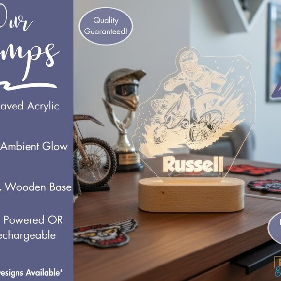 Personalized Motorcycle Night Light – Custom LED Lamp for Bikers - Picture 3 of 8